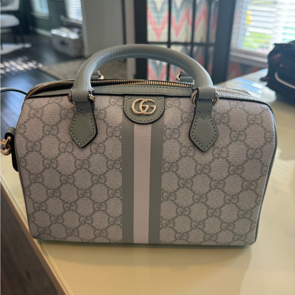Gucci Gray Monogram Satchel